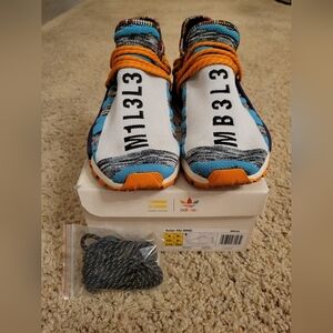 Adidas  Solar HU NMD Sneakers - White, Blue, and Orange